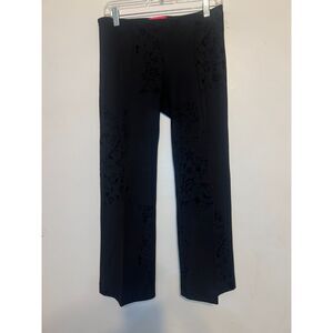 Vilagallo Womens Limited Edition Black Trouser Crop Pant Velvet Grafitti 40 US 8